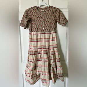 Utsa Kids Floral/Stripe Dress